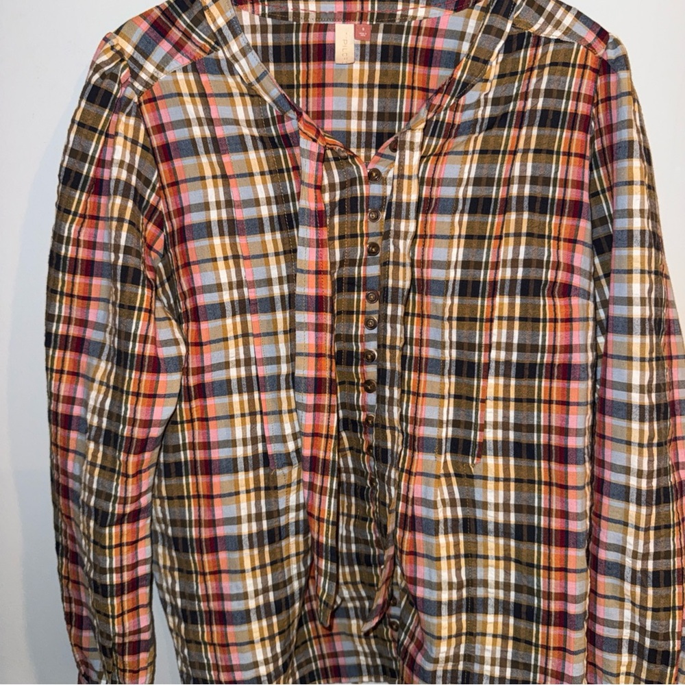 Anthropologie Pilcro Blusa Plaid ButtonDown Shirt Small‎ Sold Out - Picture 12 of 16